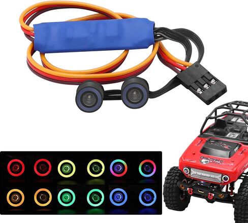 WOAEIUOS RC Light RC المصابيح الأمامية عيون الملاك مع 12 وضعًا لـ 1/24 RC الزاحف المحوري SCX24 AXI90081 AXI00002 AXI00001 AXI00006 AXI00005 in Kuwait