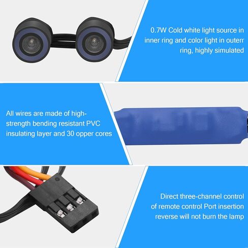 WOAEIUOS RC Light RC المصابيح الأمامية عيون الملاك مع 12 وضعًا لـ 1/24 RC الزاحف المحوري SCX24 AXI90081 AXI00002 AXI00001 AXI00006 AXI00005 in Kuwait