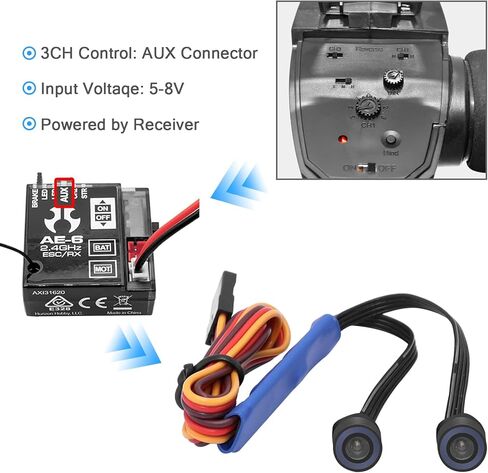 WOAEIUOS RC Light RC المصابيح الأمامية عيون الملاك مع 12 وضعًا لـ 1/24 RC الزاحف المحوري SCX24 AXI90081 AXI00002 AXI00001 AXI00006 AXI00005 in Kuwait