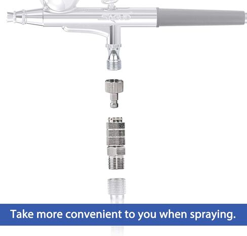 Airbrush Quick Release Disconnect Coupler Adapter Kit with Adjustment Valve, Extra 4 Female Fitting & Extra 5 O-Ring Kit, 1/8 Male -1/8 Female Hose Connections in Saudi Arabia