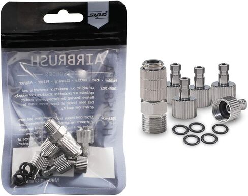 Airbrush Quick Release Disconnect Coupler Adapter Kit with Adjustment Valve, Extra 4 Female Fitting & Extra 5 O-Ring Kit, 1/8 Male -1/8 Female Hose Connections in Saudi Arabia