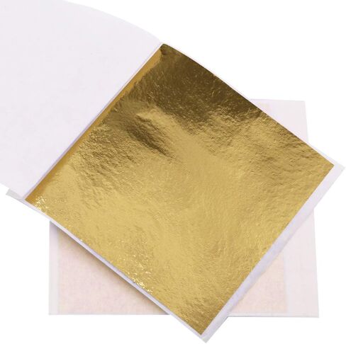 VGSEBA Gold Leaf Sheets, 100pcs 3.15" x 3.35" B Gold Imitation Gold Foil Paper for Gilding Crafts,Furniture,Decorations, Arts Project in Kuwait