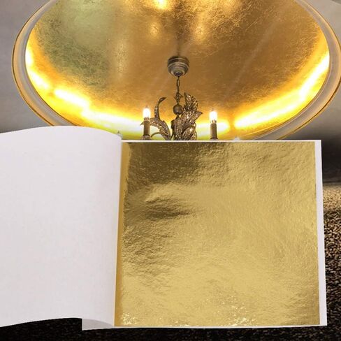 VGSEBA Gold Leaf Sheets, 100pcs 3.15" x 3.35" B Gold Imitation Gold Foil Paper for Gilding Crafts,Furniture,Decorations, Arts Project in Kuwait