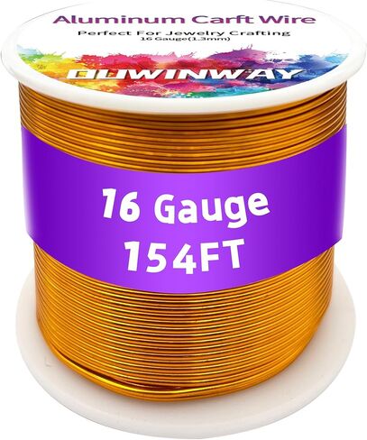 16Gauge Silver Aluminum Crafts Wire 154FT, for Jewelry Crafting, Gemstone Metal Coiling, Sculpting, Armature, Jewelry Making Beading Floral Soft DIY Metal Craft Art Wires Colored and Soft in Saudi Arabia