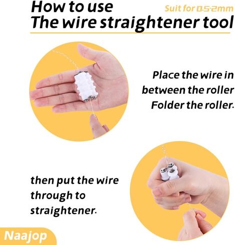 مكواة فرد الأسلاك الناعمة المصنوعة من النايلون من Naajop لصنع المجوهرات، مقبض صغير 0.5-2 مم DIY أدوات لف خط سلك ألومنيوم حرفية، 3 بكرات in Kuwait