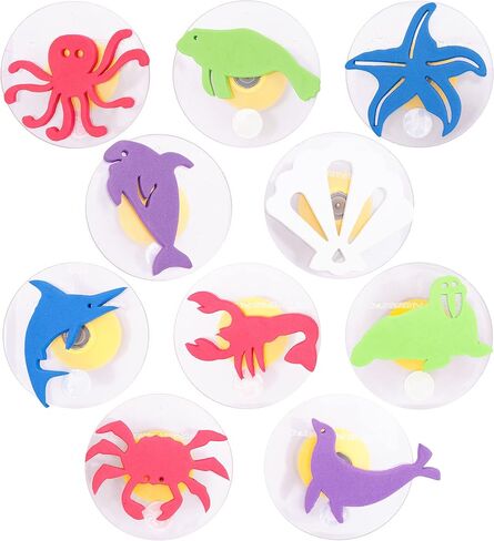 READY 2 LEARN Giant Stampers - Sea Creatures - Set of 10 - Easy to Hold Foam Stamps for Kids - Arts and Crafts Stamps for Displays, Posters, Signs and DIY Projects in Saudi Arabia