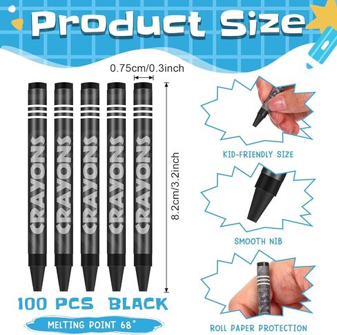 Tenceur 100 Pcs Single Color Crayons Bulk Crayons Coloring Party Favors Pastels Set for Adults Teacher Painting Classrooms Groups Party Art Gifts Supplies(White) in Saudi Arabia