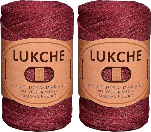 2mm Cotton Sparkle Macrame Cord 224 Yards, Colorful Crochet Macrame Cord for Wall Hangings, Bags, Plant Holders, Carpets, Polypropylene Supplies (Army Green, 1 Skein) in Kuwait
