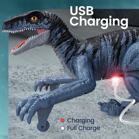 tecnock ديناصورات التحكم عن بعد، ألعاب ديناصورات صغيرة للأولاد 3-5 5-7، 2.4 جيجا هرتز المشي RC روبوت ديناصور مع أضواء، هدايا للأطفال الأولاد الفتيات سن 4 5 6 7 8-12، فيلوسيرابتور in Kuwait