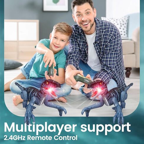 tecnock ديناصورات التحكم عن بعد، ألعاب ديناصورات صغيرة للأولاد 3-5 5-7، 2.4 جيجا هرتز المشي RC روبوت ديناصور مع أضواء، هدايا للأطفال الأولاد الفتيات سن 4 5 6 7 8-12، فيلوسيرابتور in Kuwait