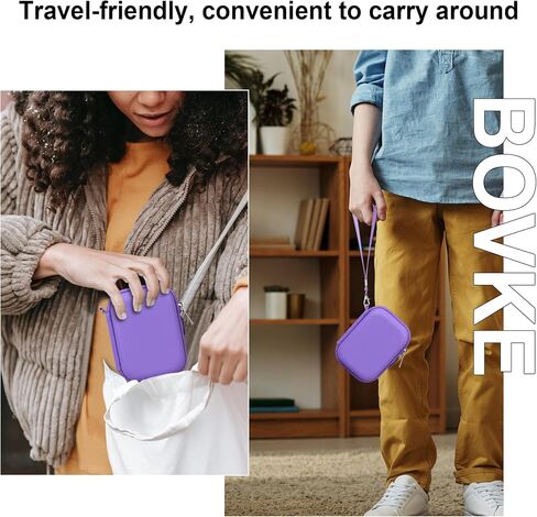BOVKE حقيبة حمل للحيوانات الأليفة الرقمية التفاعلية وحقيبة Bitzee، حامل تخزين صلب للسفر يناسب ألعاب الأطفال الإلكترونية الافتراضية للحيوانات الأليفة من Bitzee، مساحة إضافية للدليل والبطاريات، أرجواني in Kuwait
