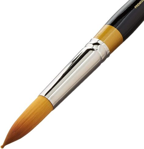 KINGART Premium Original Gold 9700-36 Grande Round WASH Series Artist Brush, Golden Taklon Synthetic Hair, Short Handle, Watercolor, Acrylic and Gouache Painting, Size 36 in Kuwait
