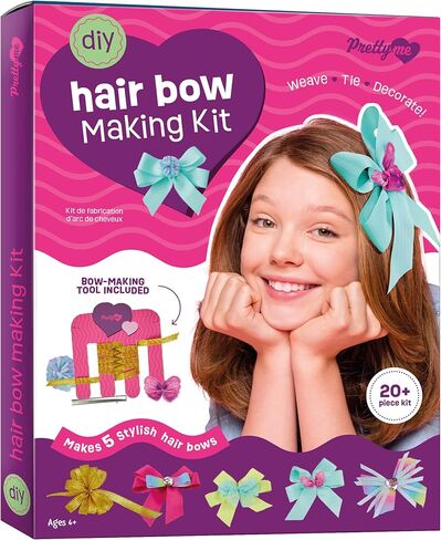 Hair Bow Making Kit for Girls - Make Your Own Fashion Bows for Kids - DIY Hair Accessories Set - Jewelry Arts & Crafts Gift for Ages 5-12 Year Old Girl - Children's Art & Craft Birthday Gifts Ideas in Kuwait