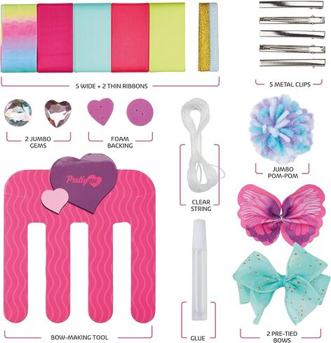 Hair Bow Making Kit for Girls - Make Your Own Fashion Bows for Kids - DIY Hair Accessories Set - Jewelry Arts & Crafts Gift for Ages 5-12 Year Old Girl - Children's Art & Craft Birthday Gifts Ideas in Kuwait