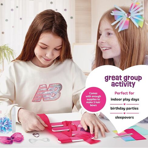 Hair Bow Making Kit for Girls - Make Your Own Fashion Bows for Kids - DIY Hair Accessories Set - Jewelry Arts & Crafts Gift for Ages 5-12 Year Old Girl - Children's Art & Craft Birthday Gifts Ideas in Kuwait