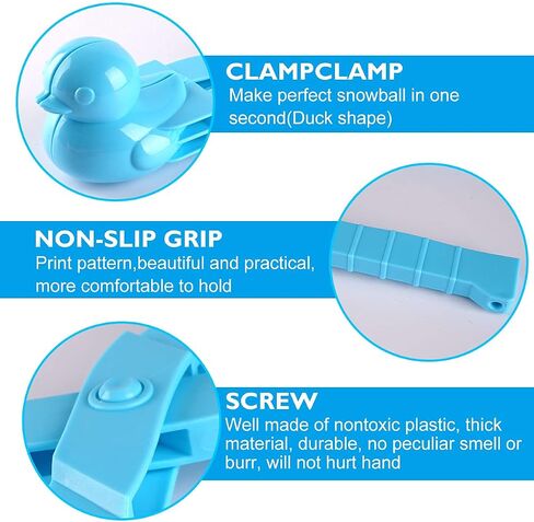 4Pcs Large Size Duck Snowball Maker Clip, Snowball Maker Tool, Perfect Outdoor Play Snow or Sand Toys for Kids and Adults-Duck Shape in Saudi Arabia