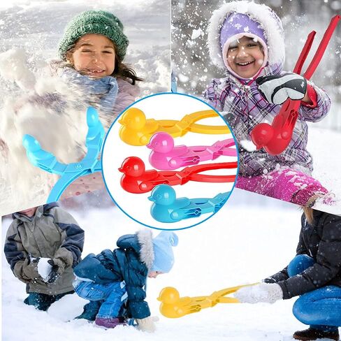 4Pcs Large Size Duck Snowball Maker Clip, Snowball Maker Tool, Perfect Outdoor Play Snow or Sand Toys for Kids and Adults-Duck Shape in Saudi Arabia