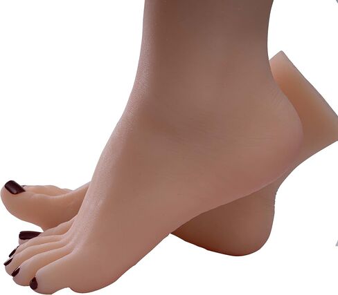عارضات أزياء نسائية ناعمة من السيليكون بالحجم الطبيعي، أرجل وأقدام، صنادل عرض عارضات أزياء، عرض أحذية، أظافر رسم فني (أحمر خمري، مقاس 37 قدمًا) in Kuwait