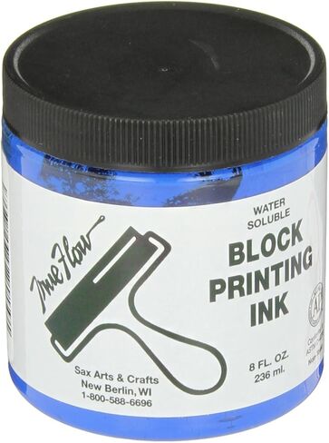 Sax 461918 True Flow Water Soluble Block Printing Ink - 8 Ounce Jar - Blue in Saudi Arabia