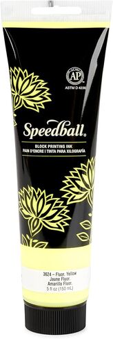 Speedball Water-Soluble Block Printing Ink, 5-Ounce Tube, Fluorescent Yellow in Saudi Arabia