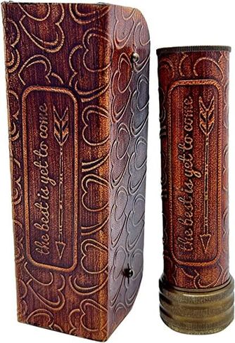 مخصص خمر طبق الأصل مشكال بريس الأفضل لم يأت بعد اقتباس محفور مع صندوق جلدي وعدسة مرآة ثلاثية الأبعاد خمر أحمر كلاسيكي مشكال بحري محمول هدية قابلة للجمع للأطفال in Kuwait