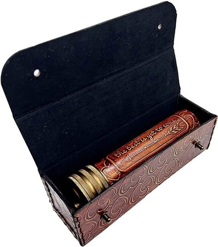 مخصص خمر طبق الأصل مشكال بريس الأفضل لم يأت بعد اقتباس محفور مع صندوق جلدي وعدسة مرآة ثلاثية الأبعاد خمر أحمر كلاسيكي مشكال بحري محمول هدية قابلة للجمع للأطفال in Kuwait