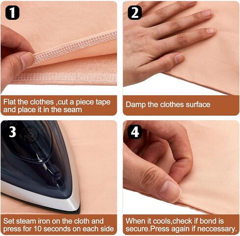 Tranqun 8 لفات حديد على شريط حاشية 0.4، 0.8، 1.2، 1.6 بوصة شريط حاشية غير مخيط، شريط حاشية قابل للانصهار للسراويل الجينز والستائر والملابس القماشية، أسود وأبيض in Kuwait