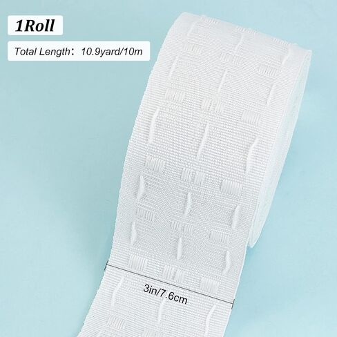 GORGECRAFT 10Yds/9m Curtain Pleat Tape Drapery Heading Tape Flat White 100% Polyester Curtain Deep Pinch Tape Accessories Ribbons Pull for Making Pleated Curtains DIY Pinch Pleater in Saudi Arabia