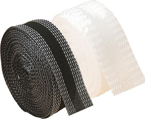 Yuanwovv 2 Rolls Pants حافة تقصير معجون الفم ذاتي اللصق، شريط ملابس دائم قابل للغسل على الحاشية، شريط دمج القماش لملابس الجينز، كل منها 1 بوصة × 5.5 ياردة، أسود + أبيض in Kuwait