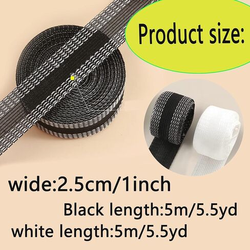 Yuanwovv 2 Rolls Pants حافة تقصير معجون الفم ذاتي اللصق، شريط ملابس دائم قابل للغسل على الحاشية، شريط دمج القماش لملابس الجينز، كل منها 1 بوصة × 5.5 ياردة، أسود + أبيض in Kuwait