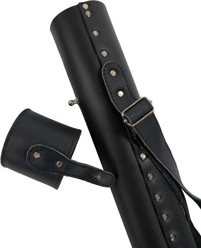 Hide & Drink, Architect Drawing Blueprint Tube with Adjustable Strap, Document Storage Tube, Full Grain Leather, Handmade, Bourbon Brown in Saudi Arabia