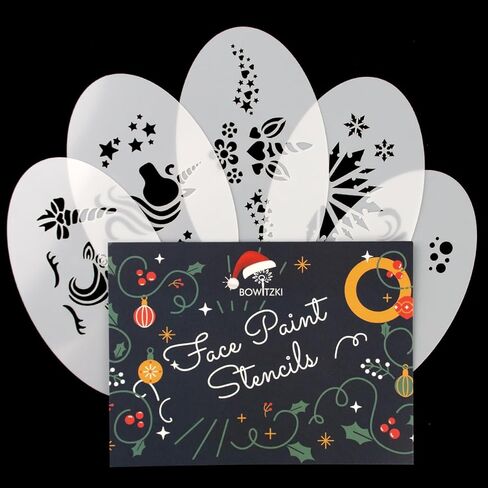 Bowitzki 5pcs Reusable Face Paint Stencils for Body Art Painting Halloween Party Makeup Temporary Tattoos Stencils (Animal) in Saudi Arabia