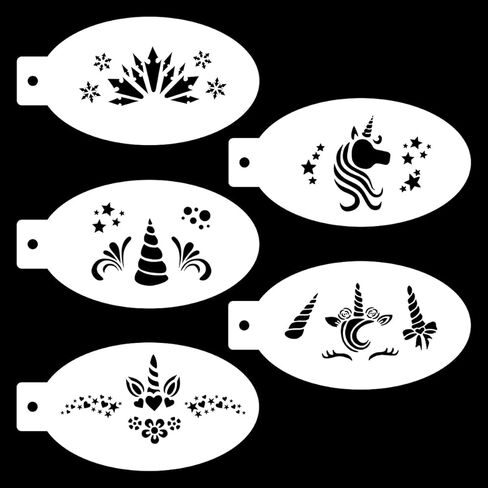 Bowitzki 5pcs Reusable Face Paint Stencils for Body Art Painting Halloween Party Makeup Temporary Tattoos Stencils (Animal) in Saudi Arabia