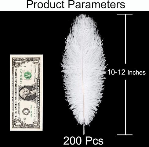 120 Pcs Ostrich Feathers for Centerpieces: 10-12 Inches (25-30cm) Black Ostrich Feathers Bulk, Large Feathers for Centerpieces, Table, Flower Arrangement and Home Decoration (120 Pcs, Black) in Kuwait