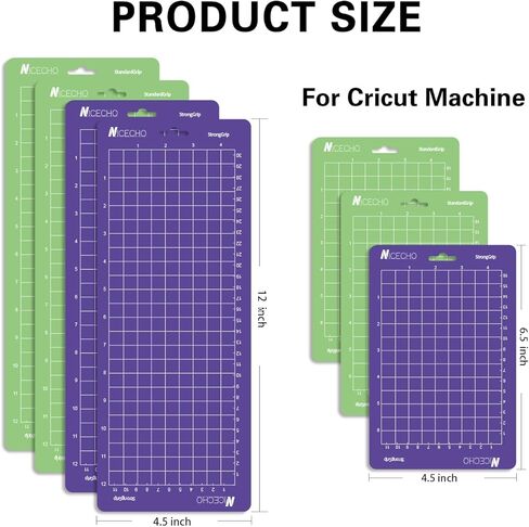 سجادة القطع من Nicecho لآلة Cricut Joy، 7 قطع من سجادات القطع (4 قطع 4.5×12 بوصة و3 قطع 4.5×6.5 بوصة)، ملحقات بديلة لسجادات القطع اللاصقة المتنوعة لملحقات Cricut Joy in Kuwait