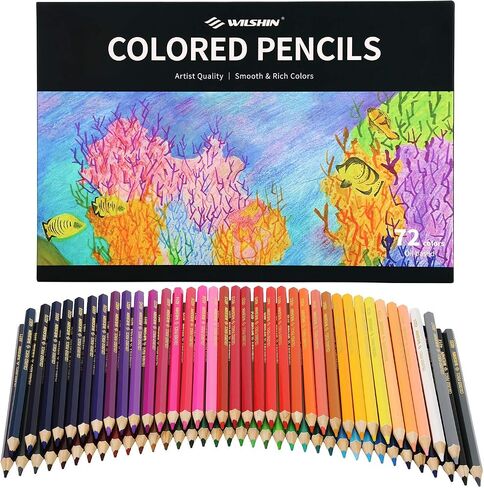 72 Count Colored Pencils Set, Professional Color Pencils for Adult Coloring Books, Soft Core Artist Sketching Drawing Pencils Drawing Supplies for Adults Kids, Back to School Art Supplies Kit in Kuwait