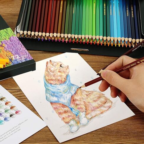 72 Count Colored Pencils Set, Professional Color Pencils for Adult Coloring Books, Soft Core Artist Sketching Drawing Pencils Drawing Supplies for Adults Kids, Back to School Art Supplies Kit in Kuwait