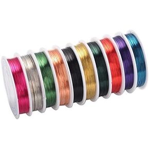 Pandahall 10 لفات قياس 24 سلك نحاسي مجوهرات الديكور الحرفية التفاف صنع مختلط اللون 0.5 مللي متر 9 متر/لفة in Kuwait