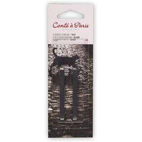 Conté à Paris 2B 2 Count Sketching Crayons, Black, 2.5X.25 inch