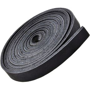 Mandala Crafts Genuine 3/4 Inch Wide Black Leather Strap - Flat Black Leather Strips - 6 Feet Long Cowhide Cord Leather Straps for Crafts Leather Handle Leather Belt Making