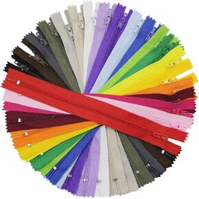 100 Pieces Nylon Coil Zippers, 9 INCHES Colorful Sewing Zippers Supplies for Tailor Sewing Crafts(20 Assorted Colors) (Colorful 23)