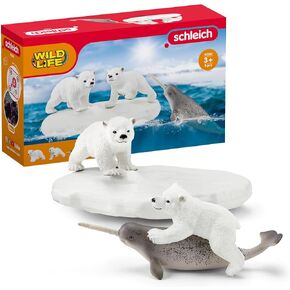 Schleich Wild Life Polar Playground 4-piece Playset for Kids Ages 3-8