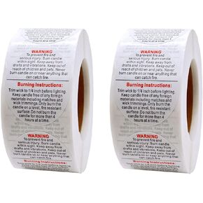 XYSMZM 1000 Pcs Candle Warning Labels,1.5 Inch Candle Safety Stickers for Candle Making DIY Candle Jars, Multicolor