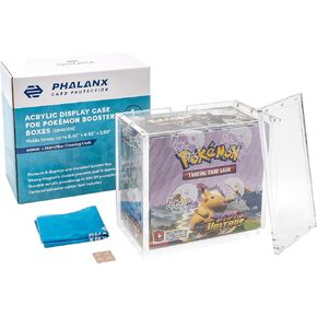 Phalanx Booster Box Acrylic Display Case for Pokemon Booster Box - Premium Acrylic Magnetic Box 99% UV Protection with Microfiber Cloth & Rubber Feet (Cards Not Included) in Kuwait