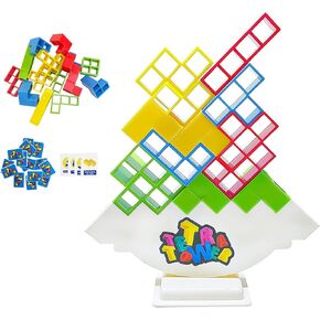 Tetra Tower for Adults, 16 to 48 PCS Stacking Game with Expandable 16-Block Packs – Interactive Card-Driven, Eco-Friendly Fun for Parties & Family Time