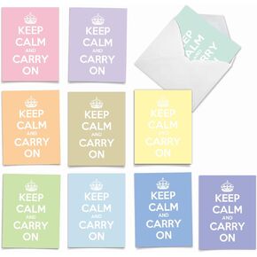 The Best Card Company - 10 Blank Note Cards Assortment (4 x 5.12 Inch) - Zen Patterns and Symbols, Bulk Boxed Set - Calm and Colorful M9638OCB