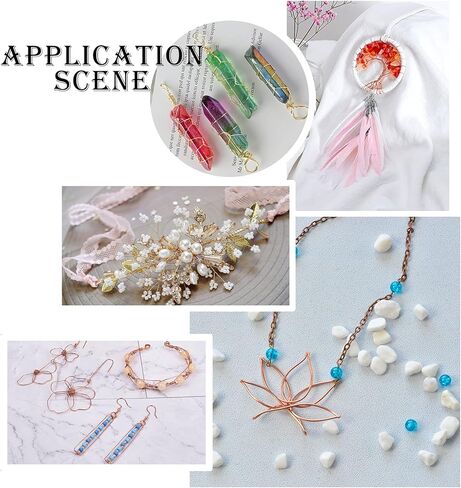 Pandahall 10 لفات قياس 24 سلك نحاسي مجوهرات الديكور الحرفية التفاف صنع مختلط اللون 0.5 مللي متر 9 متر/لفة in Kuwait