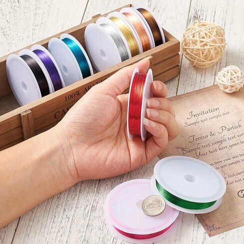 Pandahall 10 لفات قياس 24 سلك نحاسي مجوهرات الديكور الحرفية التفاف صنع مختلط اللون 0.5 مللي متر 9 متر/لفة in Kuwait