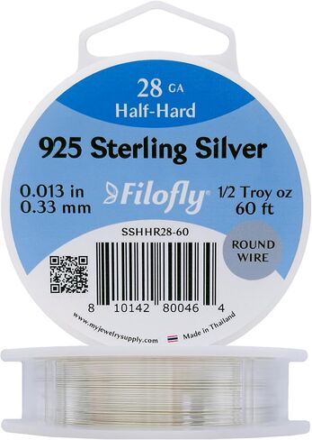 Filofly, 20 Gauge, 925 Sterling Silver Wire, Half Hard, Round, (5 FT) in Kuwait