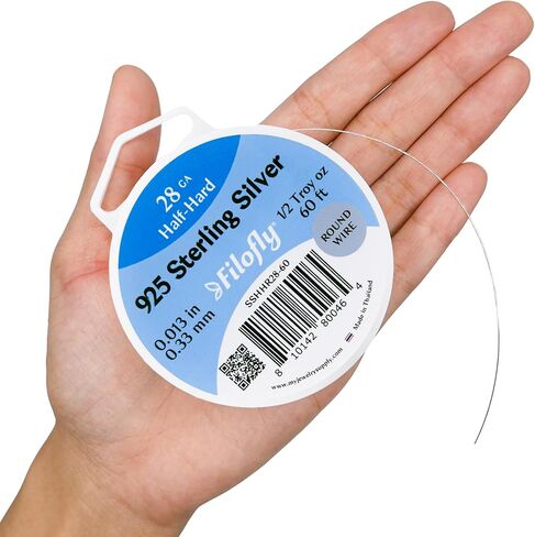 Filofly, 20 Gauge, 925 Sterling Silver Wire, Half Hard, Round, (5 FT) in Kuwait